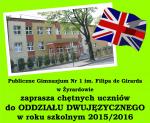 Nabór do dwujęzycznego oddziału w Gimnazjum nr 1