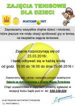 Bezpłatne zajęcia tenisowe dla dzieci