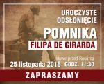 W piątek odsłaniamy Pomnik Filipa de Girarda